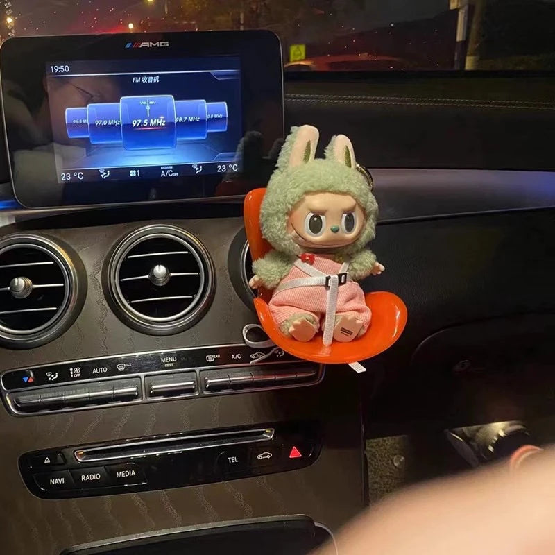 15-17cm doll Seat  Labubu carseat Safety Seat Cute Doll Air Outlet Aromatherapy decoration high-grade Car Interior Decoration