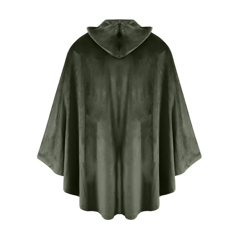Men's Velvet Cloak with Hood, Renaissance Medieval Hooded Cloak for Women, Halloween Hood Cape with Metal Loop Clasp