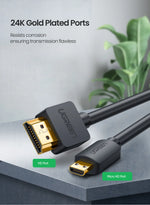 UGREEN Micro HDMI-Compatible 4K/60Hz 3D Effect Micro HD to HD Cable Male to Male For GoPro Sony Projector HDMI-Compatible Micro