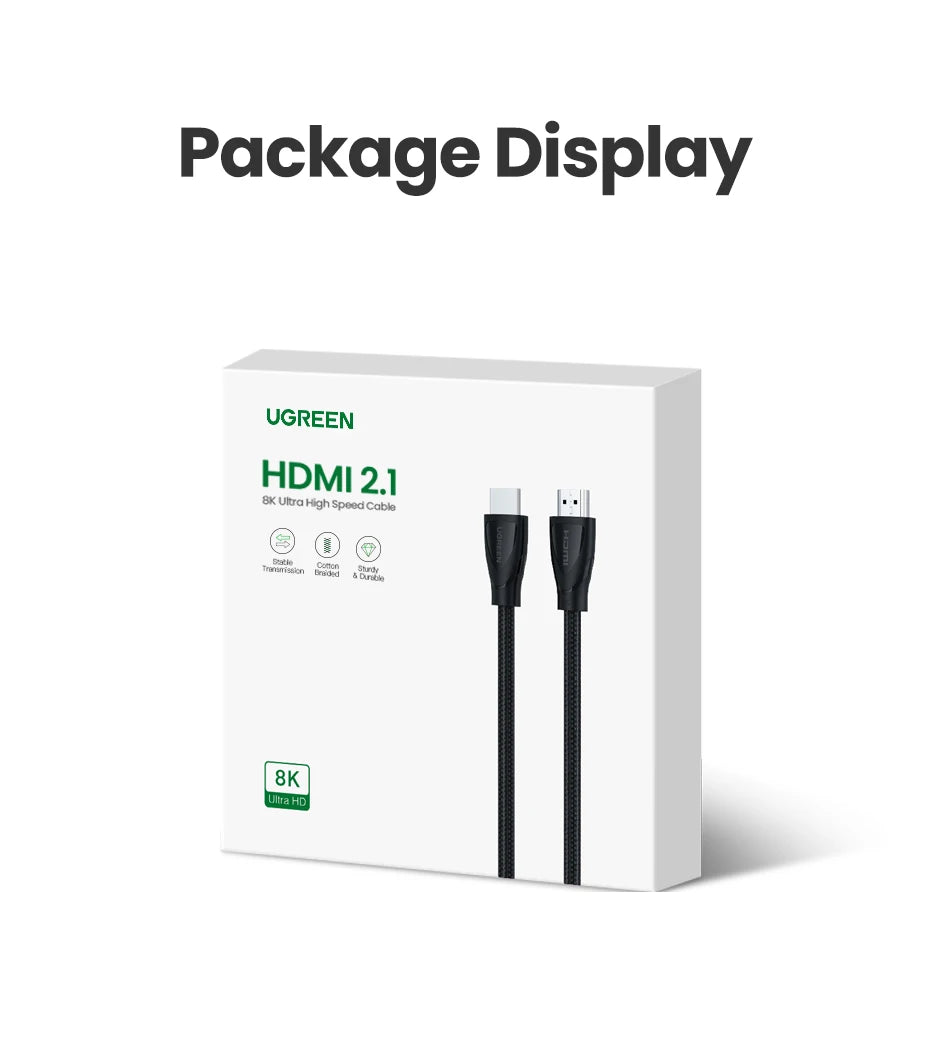 UGREEN Choice HDMI-Compatible Cable for Xbox Series X  2.1 8K/60Hz 4K/120Hz for Xiaomi Mi Box PS5 HDR10+ 48Gbps 8K