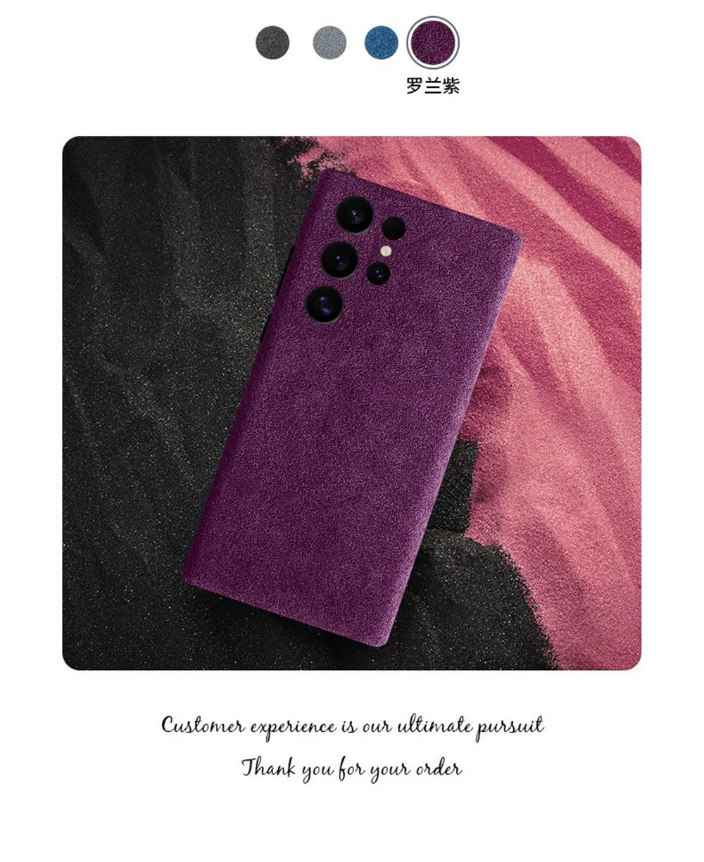 Genuine Alcantara Leather Magsafe Slim Case for Samsung Galaxy S24 S25 Ultra Matte Back Cover