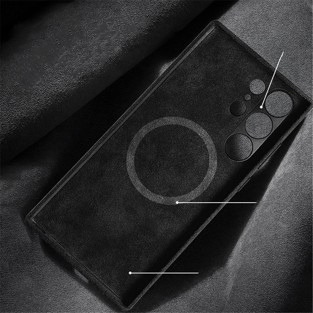 Genuine Alcantara Leather Magsafe Slim Case for Samsung Galaxy S24 S25 Ultra Matte Back Cover