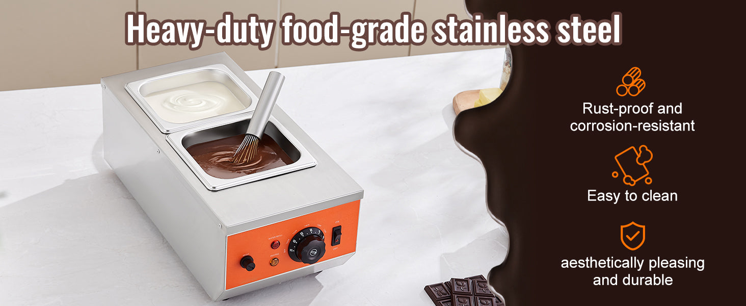 SucceBuy 2 3 Tanks Electric Chocolate Tempering Machine Chocolate cascade Melting Pot for Kitchen home appliance
