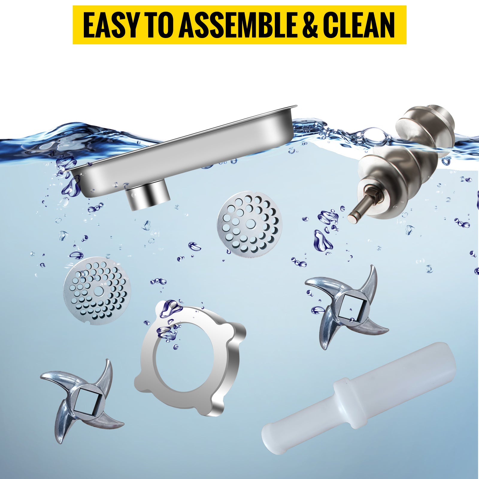 SucceBuy 1100W Electric Meat Mincer Mini Portable Chopper Blender Food Processors Grinder Tools Crusher for Home Commercial