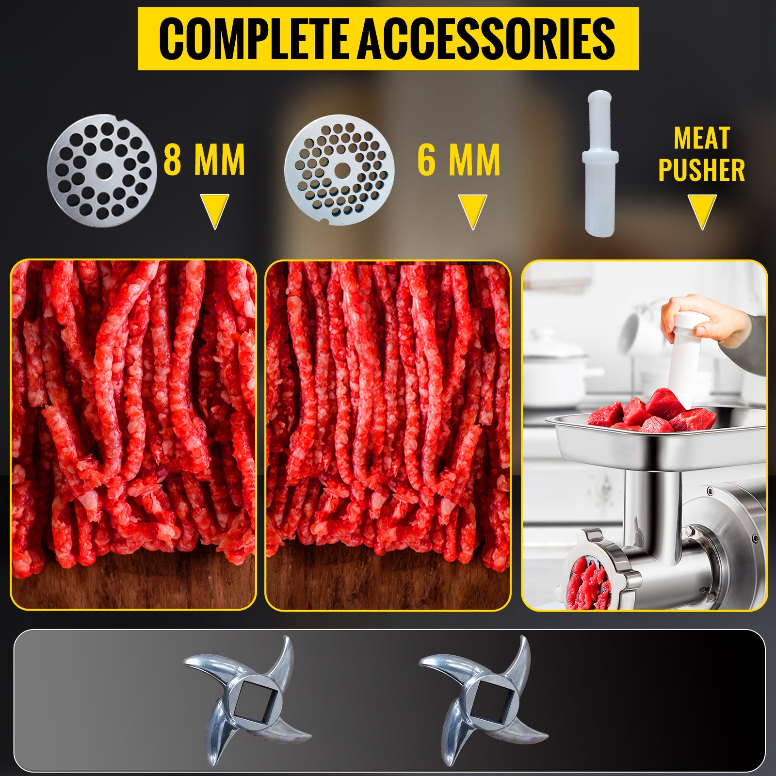 SucceBuy 1100W Electric Meat Mincer Mini Portable Chopper Blender Food Processors Grinder Tools Crusher for Home Commercial