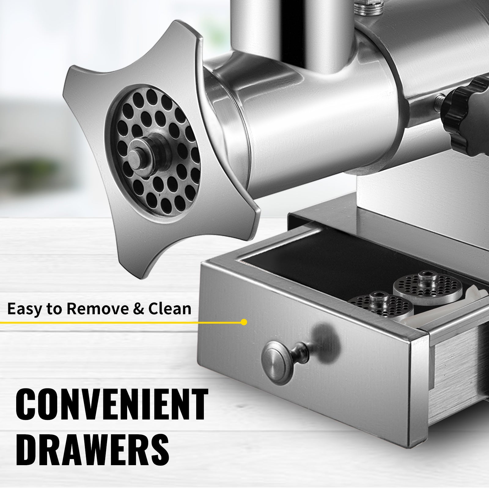 SucceBuy Electric Meat Grinder, 661 Lbs/Hour 1100 W Meat Grinder Machine 1.5 HP Electric Meat Mincer with 2 Grinding Plates,